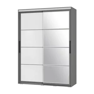 Шкаф-купе 2-х створчатый Крафт-6 ШКК-06 с зеркалом графит